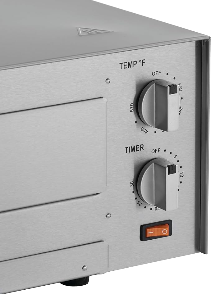 Kratos 29M-036 16" Commercial Electric Countertop Pizza Oven, 120V, 1700 Watts, Stainless Steel Pizza Oven for Restaurants, Cooks Pizzas Up to 16" Diameter