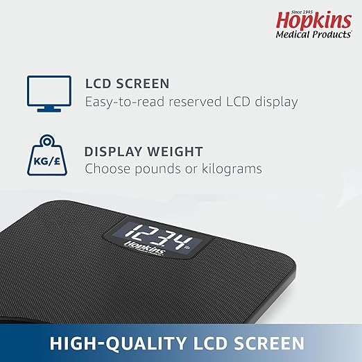 Hopkins Medical Products EZ Carry 550LB Digital Scales for Body Weight with Built-in Handle for Travelling Nurses