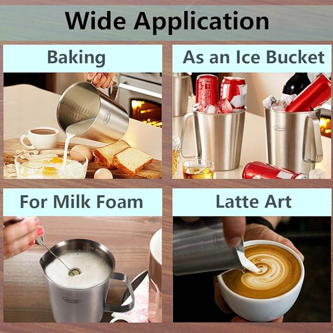 Measuring Cup, [Upgraded, 3 Measurement Scales, Including Cup Scale, ML Scale, Ounce Scale], Newness Stainless Steel Measuring Cup with Marking with Handle, 32 Ounces (1.0 Liter, 4 Cup)