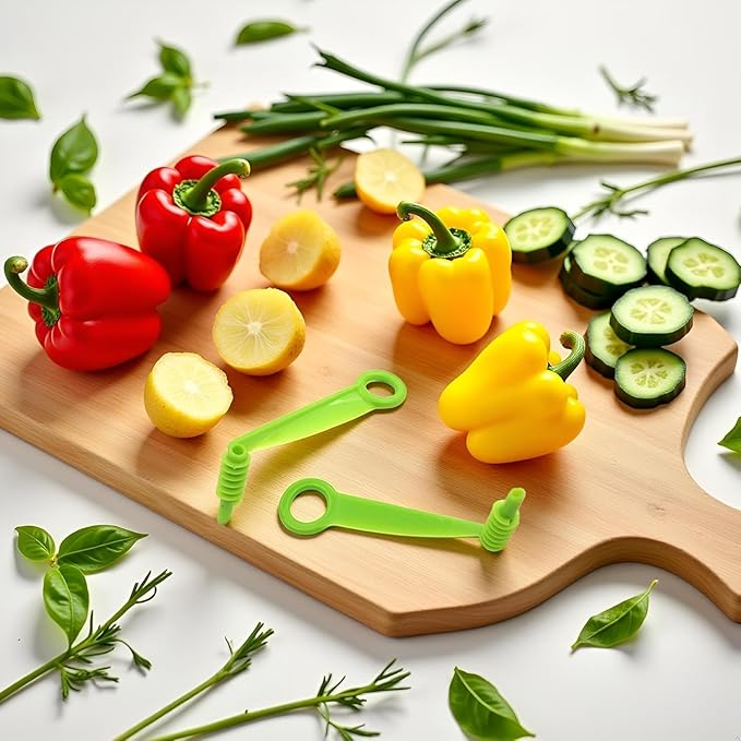 2Pcs Spiral Vegetable Slicer Set, Manual Handheld Kitchen Tool with Screw Peeler, Potato Cucumber Vegetables Spiral Knife ，Kitchen and Dining Tools Graters,Peelers and Slicers（Green）