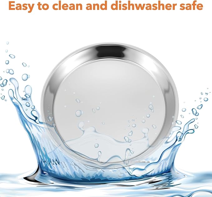 3 Pcs Deep Pizza Pans, 16" Stainless Steel Pizza Tray for Oven Reusable Round Kitchen Baking Cooking Pan Home Restaurant Safe Bakeware for Serving Displaying Cookie Cakes Pies, Dishwasher Safe