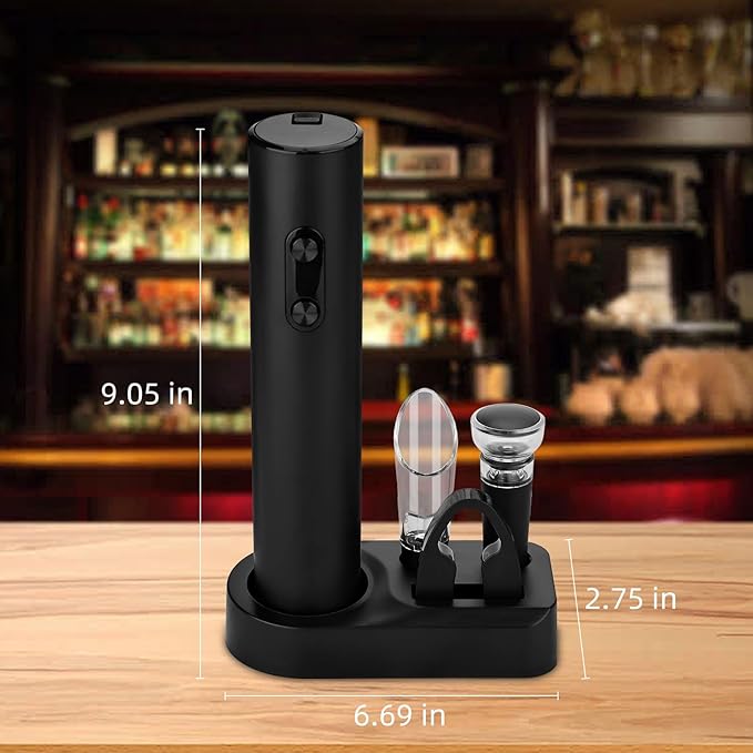 Wine Opener Electric Wine Opener Set Wine Bottle Opener Set Battery Wine Electric Opener with Foil Cutter Vacuum Preservation Stoppers Wine Dispenser