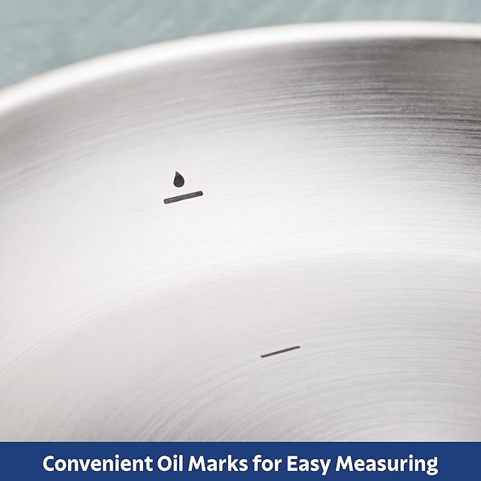 Tramontina Tempo Tri-Ply Base Stainless Steel 8-Inch Small Frying Pan, Induction-Ready Skillet, Oven-Safe, Dishwasher-Safe