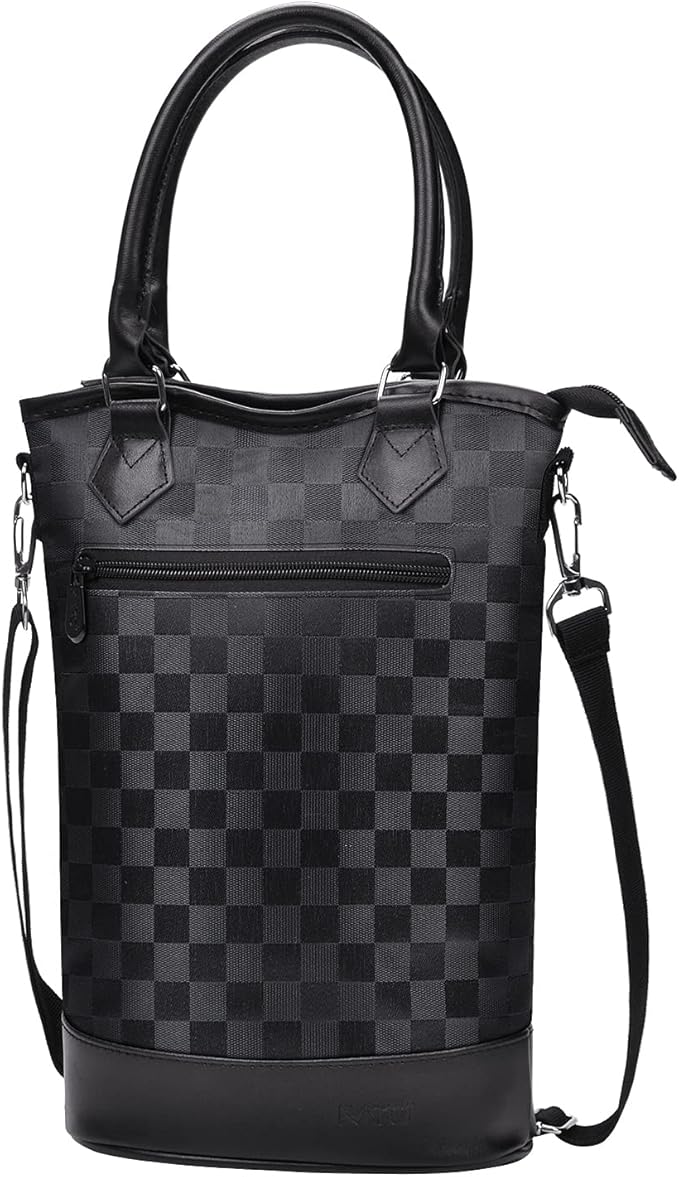 Tirrinia Insulated Wine Gift Carrier Tote - Travel Padded 2 Bottle Wine/Champagne Cooler Bag for Portable Wine Bottle Carrying Case, Women Men Wine Party Bag for Event,BYOB,Beach, Gift for Wine