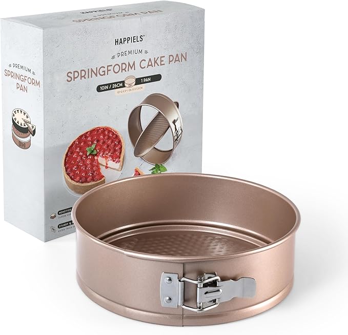 Non-Toxic Nonstick 10-Inch Round Springform Cake Pan 3-inches deep | Cheesecake Leak Proof Baking Pan