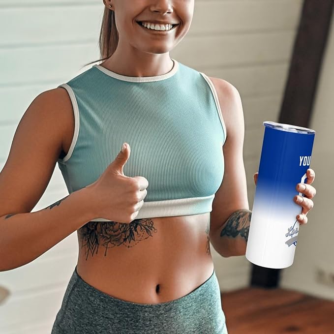 Custom Tumbler Stainless Steel Cup Personalized Baseball Vacuum Insulation Travel Mug Add Your Name Number Fans Gift for Baseball Fans