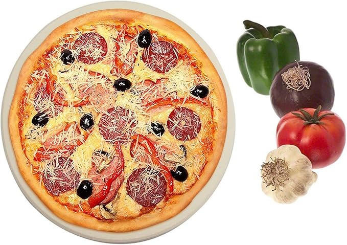 14'' Pizza Stone for Oven and Grill Round Baking Stone Heavy Duty Cordierite Pizza Cooking Pan for Indoor Electric Ovens Baking Crisp Crust Pizza Bread with RV Oven Home(36cm*1.1cm)
