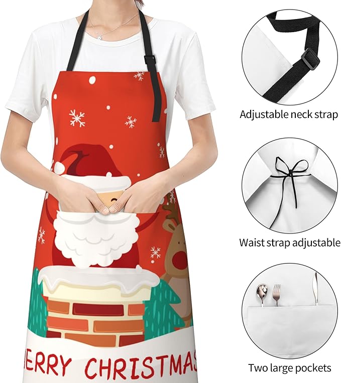 Funny Animal Apron with 2 Pockets Waterproof for Men Women Kitchen Garden Decor