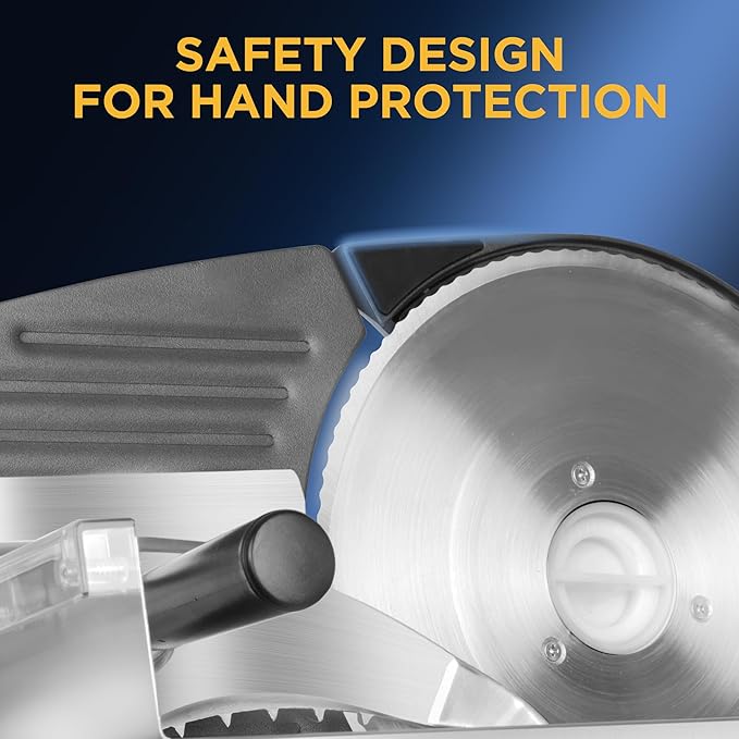 Meat Slicer, Electric Deli Meat Slicer with 8.7" Stainless Steel Blade, Adjustable Thickness Slicer for Home Use, Easy to Clean, Cuts Meat, Bread, Cheese, Black