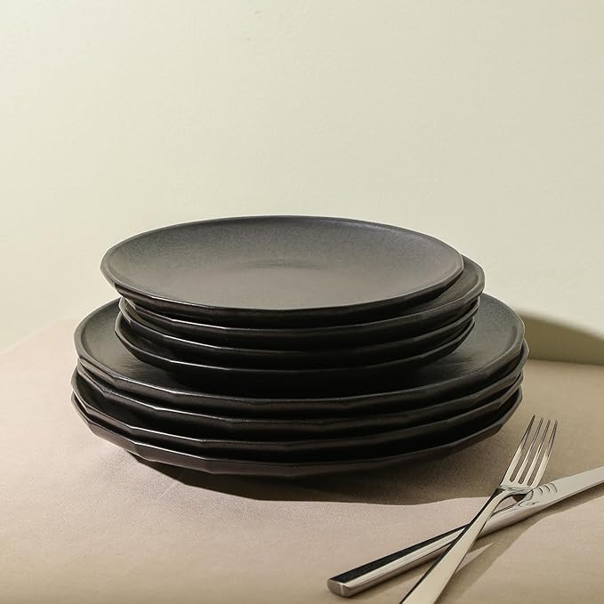 Stone Lain Rio 4-Piece Dinner Plate Set Stoneware, Black