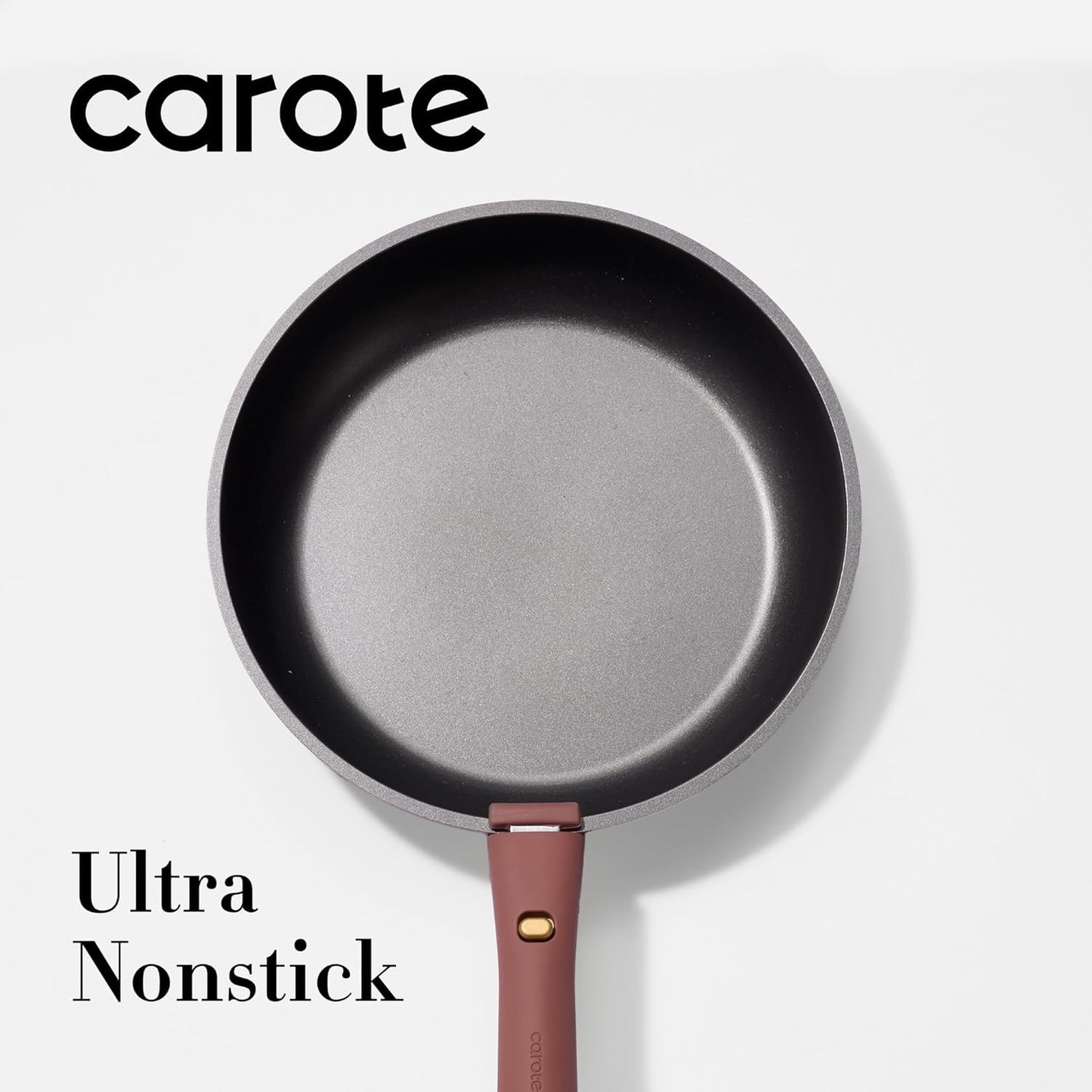 CAROTE 4pcs Non Stick Frying Pans, 8"+10"+12” Frying Pan Egg Pan Omelet Pans with Detachable Handle, Nonstick Cookware, PFOA Free, Induction Compatible & Oven Safe, Dishwasher Safe, Red