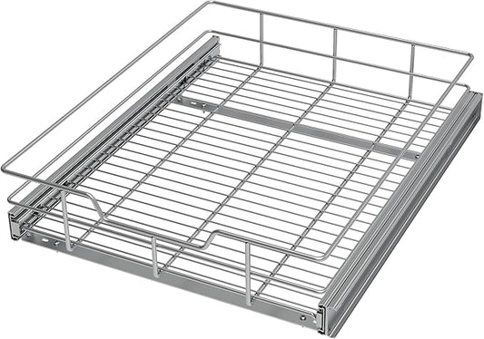 Pull Out Cabinet Organizer 20" W X 22" D, Slide Out Drawers For Kitchen Organizers and Storage, Pull Out Drawers For Cabinets Capacity Heavy Duty Caddy, Cabinet Shelves Chrome-Plated, Bathroom Pantry