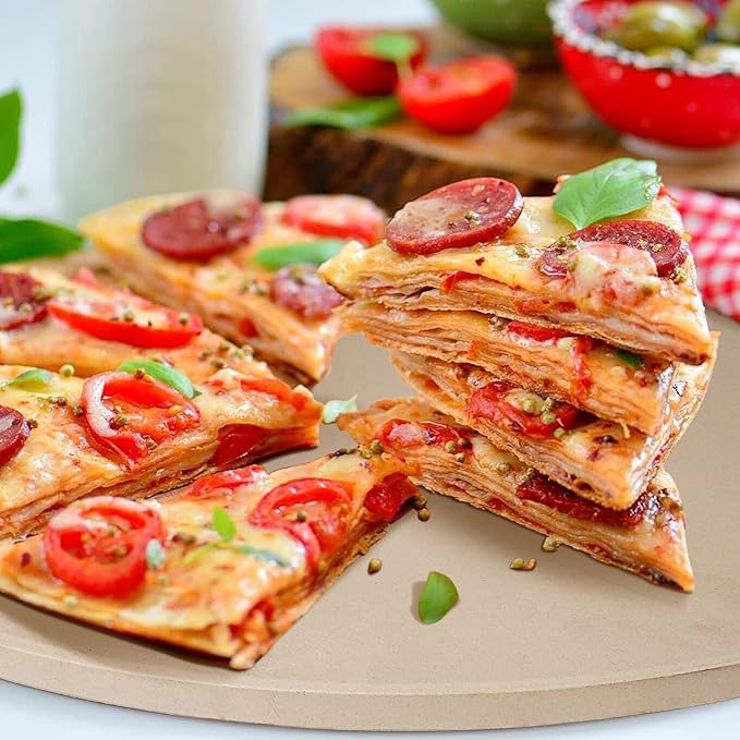 Pizza Stone for Oven, 15" Heavy Duty Round Pizza Stone for Oven Baking & BBQ Grill Thermal Shock Resistant Cordierite Cooking Stone Baking Stone for Pizza, Bread