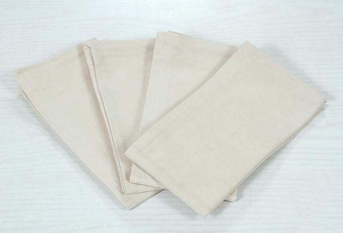 ANA Cloth Napkins Set of 12 (17.5x17.5) inch 100% Cotton Dinner Napkin Washable Hotel Quality Reusable Kitchen & Table Linen for Fall Thanksgiving Family Dinners Weddings & Everyday Use - Natural