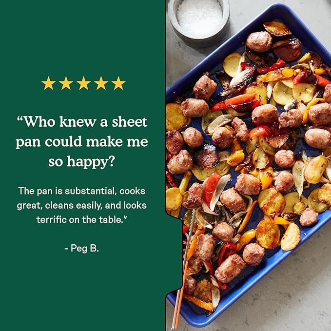 Great Jones Holy Sheet Pan (Mustard) | Nonstick, Half-Sheet Pan | Aluminized Steel, 18.5" x 13.5" | For Baking, Roasting, & Broiling | Premium Bakeware with Even Heat Distribution | Dishwasher-Safe