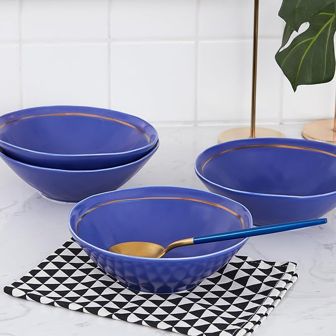 Stone Lain Clara 16-Piece Dinnerware Set Porcelain, Blue