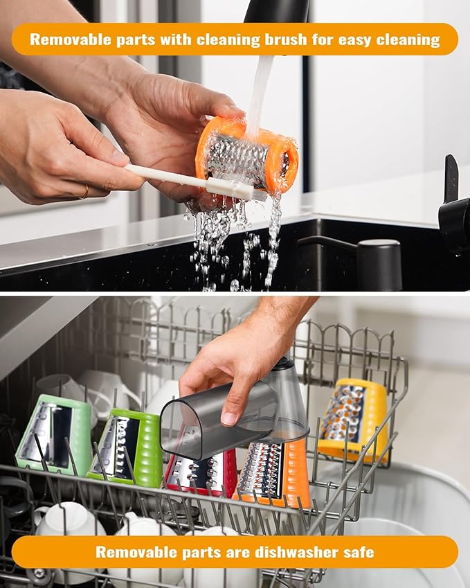 Electric Cheese Grater Salad Shooter,5-In-1 Electric Slicer For Home Kitchen,One-Touch Easy Control,With Safety Push Bar Cheese Grater Electric For Zucchini,Cheese,Vegetables And Smoothie