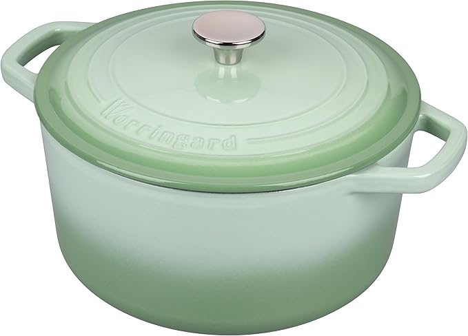 Enameled Cast Iron Dutch Oven Pot with Lid, for Bread Baking, Round Bread Oven- include Sourdough Bread Baking Supplies Set, 4.5QT, Green
