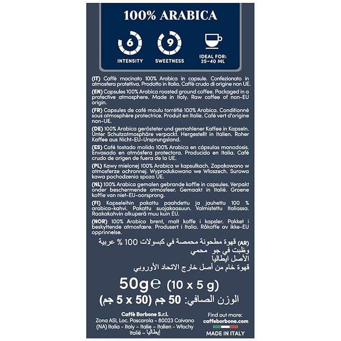 Caffe Borbone Aluminum Coffee Pods Compatible with Nespresso Original Machines, 100% Arabica, Medium Roast, Aromatic and Refined, Genuine Italian Coffee - NOT compatible with Vertuo - 100 Count