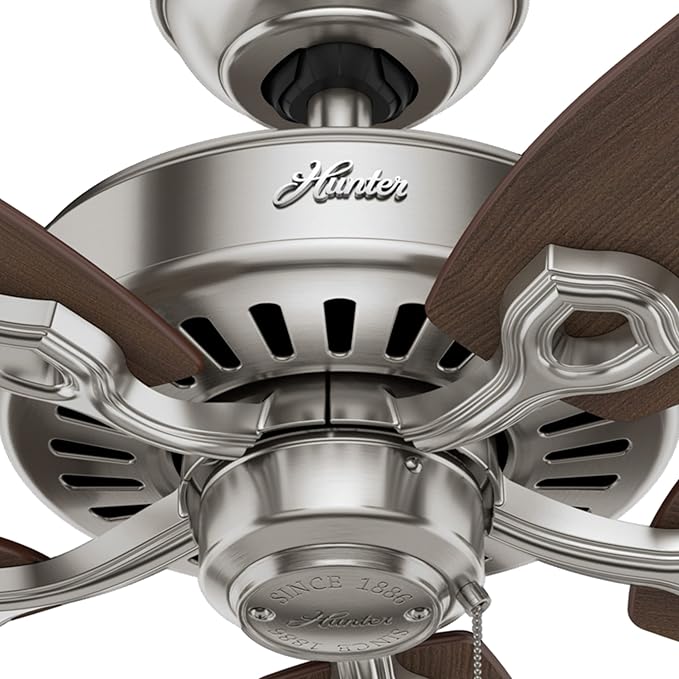 Hunter Fan Company 53241 Builder Elite Hunter Fan Indoor Ceiling Fan with Pull Chain Control, 52", Brushed Nickel Finish