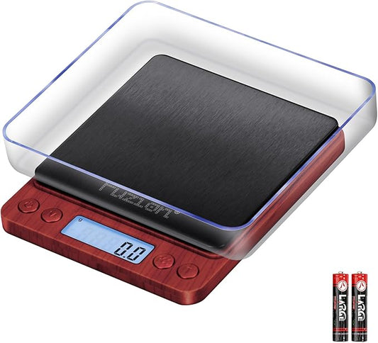 Fuzion Digital Scale .1 Gram Accuracy, 3000g Mini Food Scales for Herb, Spice, Jewelry, Gold, Small Food Scale - Weight Gram and Oz