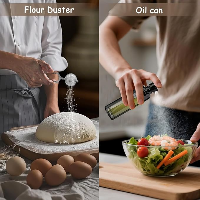 Banneton Bread Proofing Basket, Sourdough Bread Baking Supplies Kit, 10" Oval & 9" Round Banneton Baskets, Sourdough Basket Starter Set with Brush, Oil Can, Dough Whisk, Sling