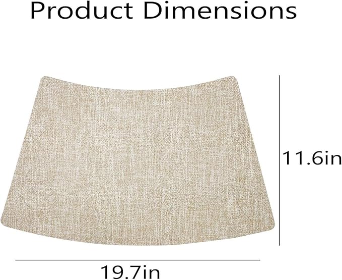 Wedge Reversible Placemats Set of 6, Faux Leather Heat Resistant Washable Dining Table Place Mats
