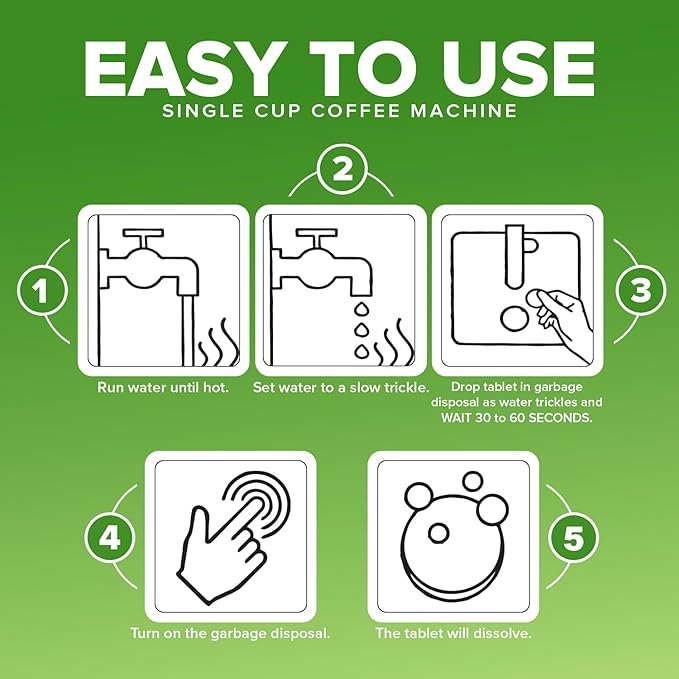 Garbage Disposal Cleaner and Deodorizer Tablets Drain Freshener, Deodorizer, Odor Remover and Cleaner for Garbage Disposer Cleaners (6 XL Tablets - 6 Months Supply)