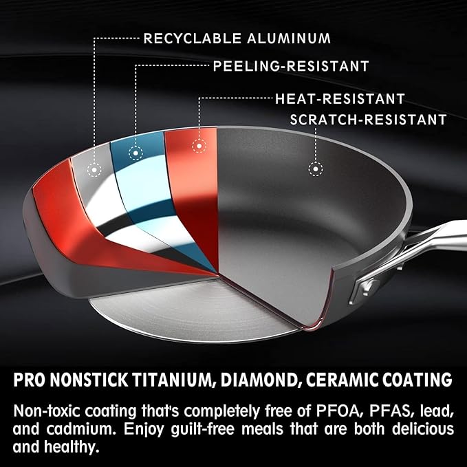 MsMk 11 inch Nonstick Crepe Pan, Titanium and Ceramic Nonstic Coating Flat Skillet Dosa Tawa Tortilla Pan, Large Pancake with Stay-Cool Handle, Induction Compatible, PFOA Free