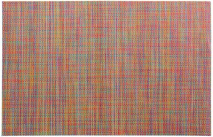 Restaurantware Carmel Mesh 16 x 12 Inch Table Placemats Set Of 6 Woven Washable Placemats - Heat Tolerant No Stain Kaleidoscope Vinyl Kitchen Placemats Waterproof Easy To Clean
