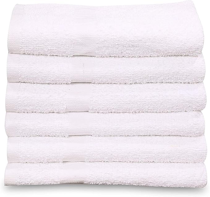 GOLD TEXTILES New Cotton Blend White Restaurant Bar Mops Kitchen Towels (12, White)