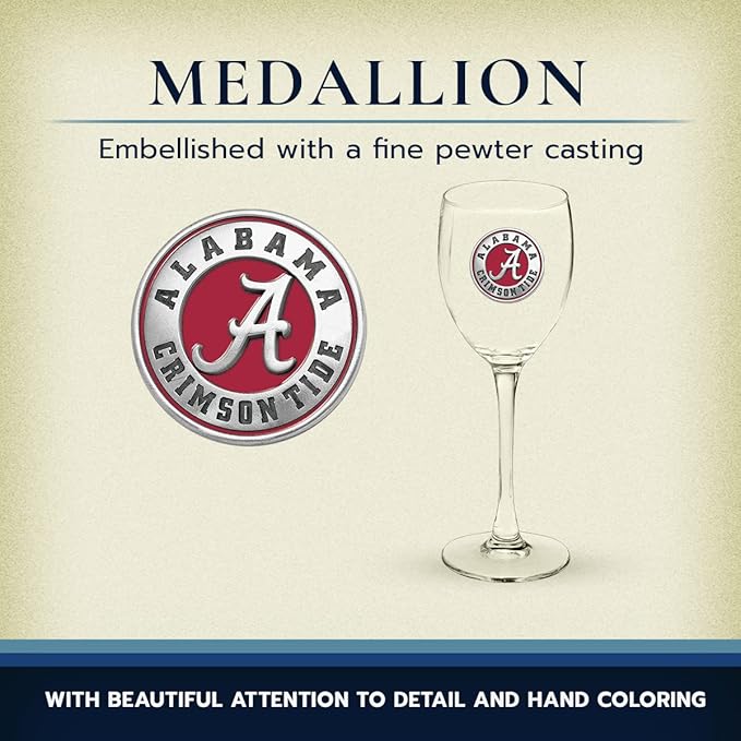 Heritage Pewter Alabama Glass Water Goblets – Set of 2 | 12 OZ Goblet Glasses | Expertly Crafted Pewter Glass