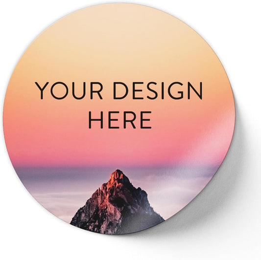 100 Custom Vinyl Stickers - Upload Your own Image, Text, Design, Logo - Personalized Logo Labels for Handmade, Packaging, Bottle, Jars, Candle, Brand Stickers (Mountain, 3x3)
