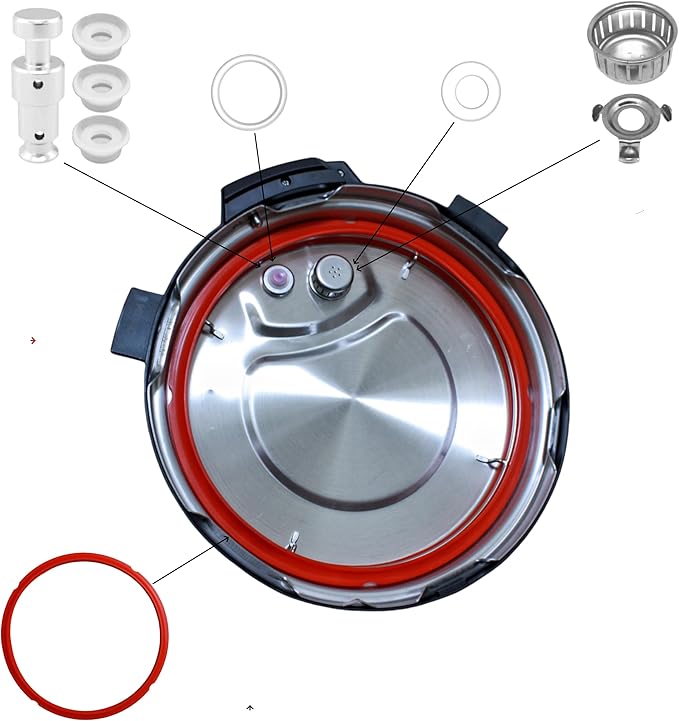 Replacement Parts for Instant Pot Ultra 60 Duo Nova 60 Duo Gourmet 6 Qt and Duo Crisp Air Fryer 11in1 6Qt, Include Steam Release Valve Sealing Ring Float Valve Seal and Anti-Block Shield