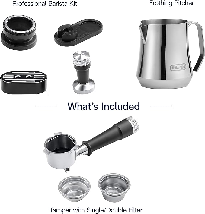 De'Longhi La Specialista Arte Evo Espresso Machine - Compact Cold Brew Coffee Maker with Grinder, Milk Steam Wand/Frother & Tamping Tools - Home Barista Kit for Lattes, Cappuccinos, Iced Coffee