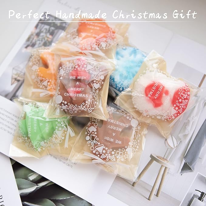 IHOMECOOKER 4PC Large Size Silicone Christmas Baking Mold Set Christmas Tree Snowflakes Snowman Cake Mold,bath bombs,Soap Mold Set