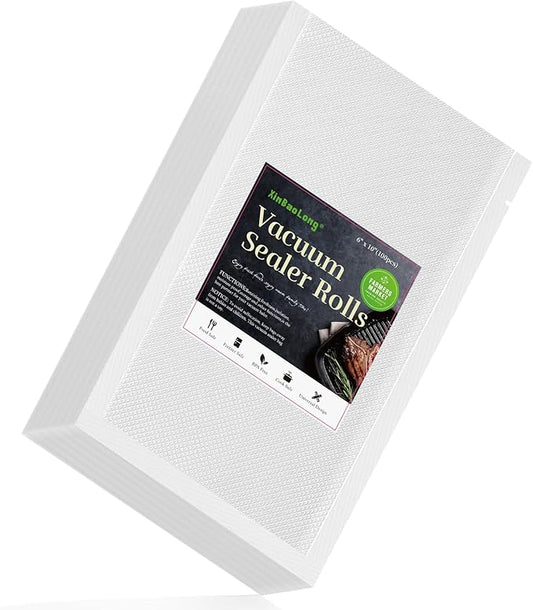 Vacuum Sealer Bags For Food,100 Quart 6" x 10",Commercial Grade BPA Free Bag, Durable Customized Size Food Vac Bags for Storage and Sous Vide Cooking，Puncture Prevention
