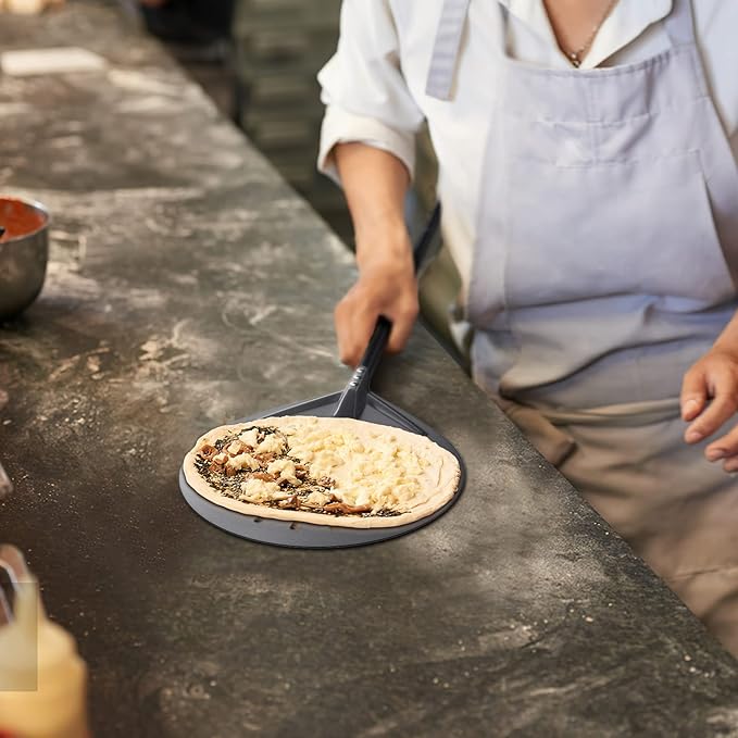 Aluminum Turning Pizza Peel, 9 Inch Pizza Turning Peel with Detachable 33 or 48 Inch Long handle, Luxury Pizza Paddle for Baking Homemade Pizza Bread