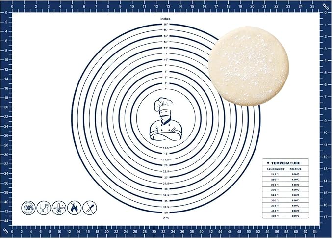 Dough Mat Silicone Baking Mats for Rolling Pastry Kneading Sheet Sourdough Bread Baking Supplies Blue