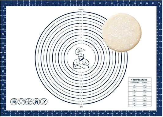 Dough Mat Silicone Baking Mats for Rolling Pastry Kneading Sheet Sourdough Bread Baking Supplies Blue