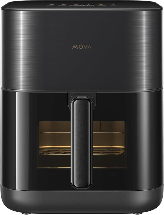 Mova FD10Pro Air Fryer, 6.3QT Large Digital Airfryer with Visible Window, 11 Preset Cooking Modes, Dual Heating System 122-450°F Precise Heat for Even Results, Non-Stick Baskets