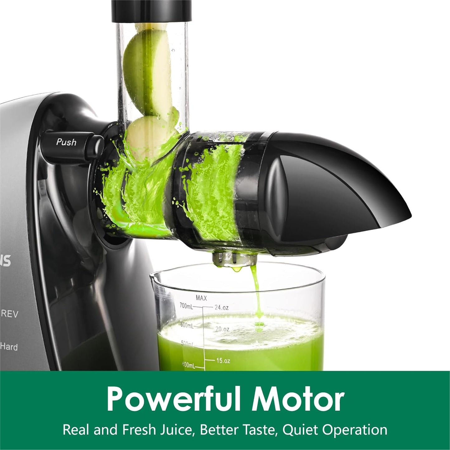 Slow Masticating Juicer,Brecious Cold Press Juicers with 2 Speed Modes & Quiet Motor,Juicers Machines Vegetable and Fruit with Reverse Function,Celery Juicer,BPA-Free,Easy to Clean (Silver)