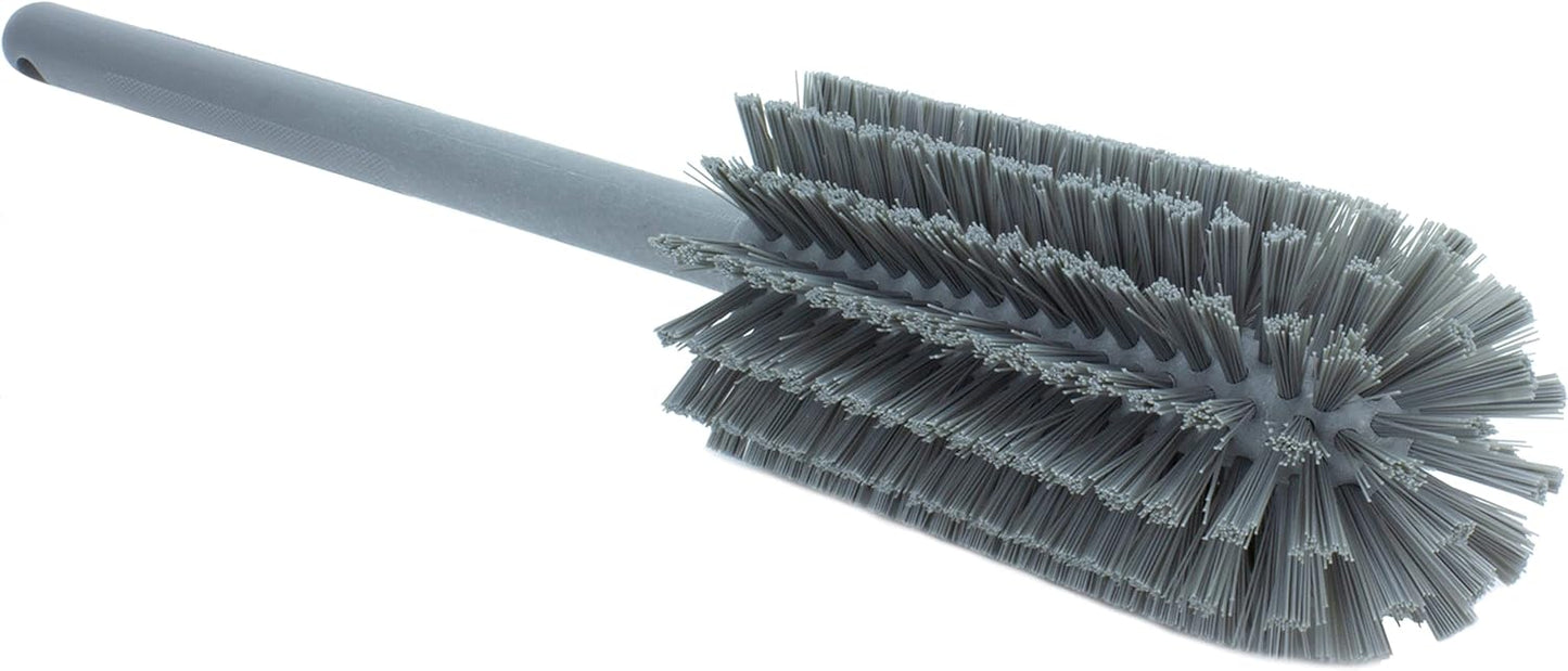 SPARTA Scrub Brush Bottle Brush, Dishwasher Safe Brush with Hanging Hole for Cleaning, Plastic, 16 Inches, Gray