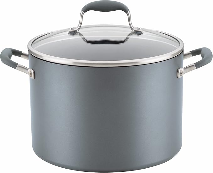 Anolon Advanced Home Hard-Anodized Nonstick Open Stock Cookware (10 Qt Stock Pot, Moonstone)