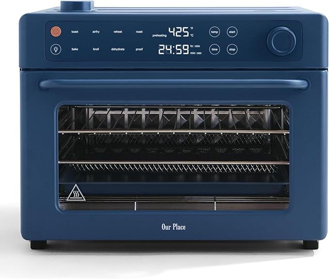 Our Place Large Wonder Oven Pro | 8-in-1 Digital Countertop Oven with Large 32Qt quarts | Non-toxic, Quartz & Stainless Steel | Air Fry, Toast, Roast, Bake, Broil, Reheat & Dehydrate | Blue Salt