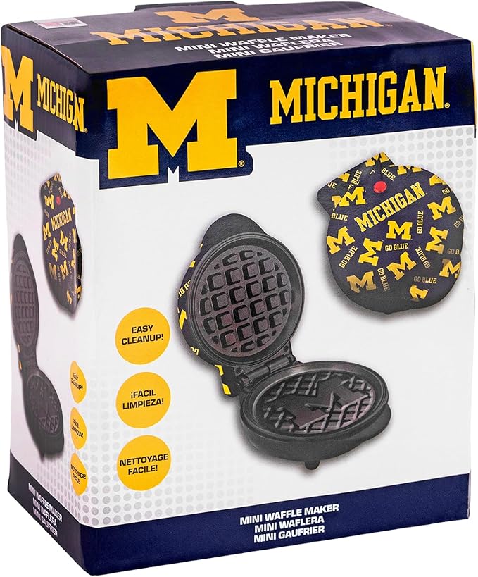 Uncanny Brands Michigan Wolverines Mini Waffle Maker - Small Kitchen Appliance
