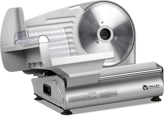 Meat Slicer Machine for Home, Electric Food Slicer, with 7.5" Stainless Steel Blade, 180 W, Adjustable Thickness, Easy to Clean, Cuts Meat, Bread, Cheese and Deli, Sliver