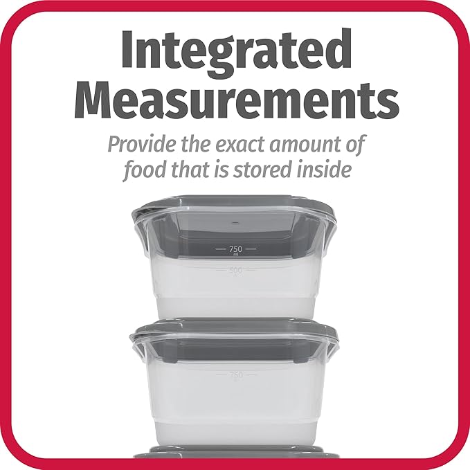 GoodCook EveryWare 24-Piece BPA-Free Plastic Food Storage Containers with Lids (Set of 12), Clear/Grey