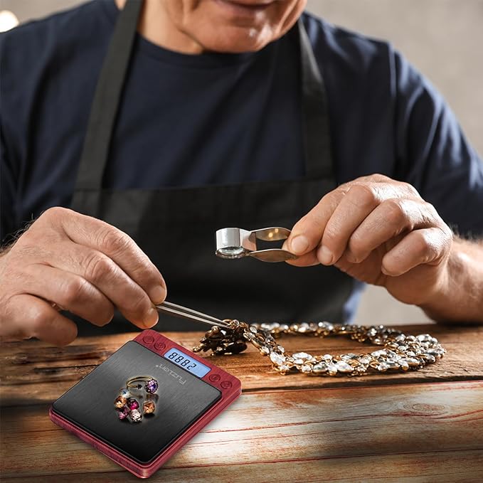 Fuzion Digital Scale .01 Gram Accuracy, 500g Mini Food Scales for Small Jewelry, Gold, Herb, Spice - Weight Gram and Oz