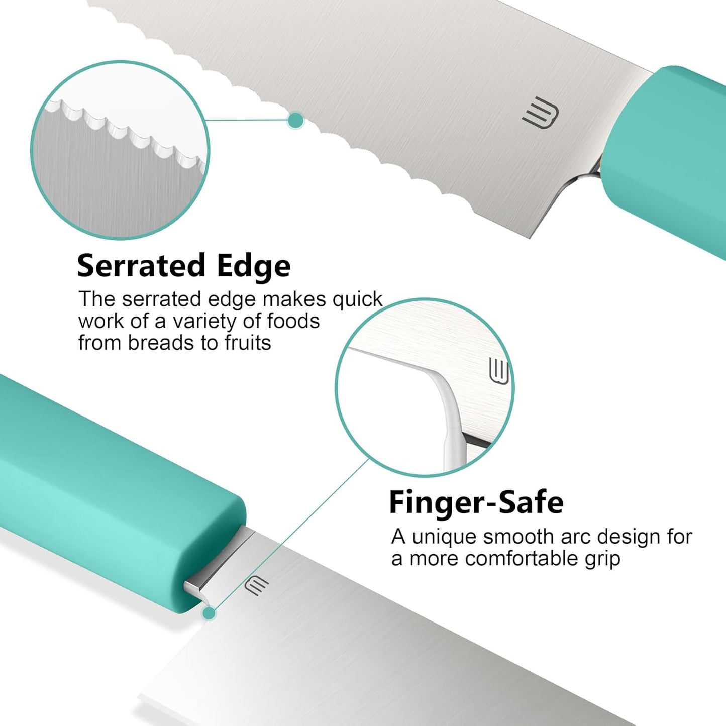 7.5" Serrated Bread Knife for Homemade Bread, Razor Sharp AR-RPM9 Steel & Innovative Wavy Edge, Professional Serrated Knife for Sourdough Bread Cake, Gift for Baker Home Chefs